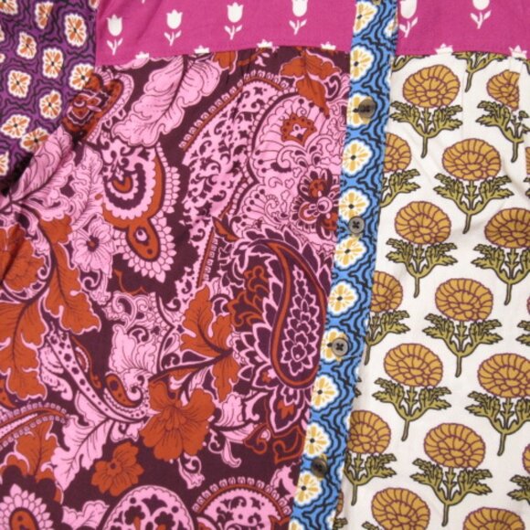 Anthropologie Maeve Paz Alida Contrast Buttondown Shirt Raspberry M Petite MP - Picture 5 of 12